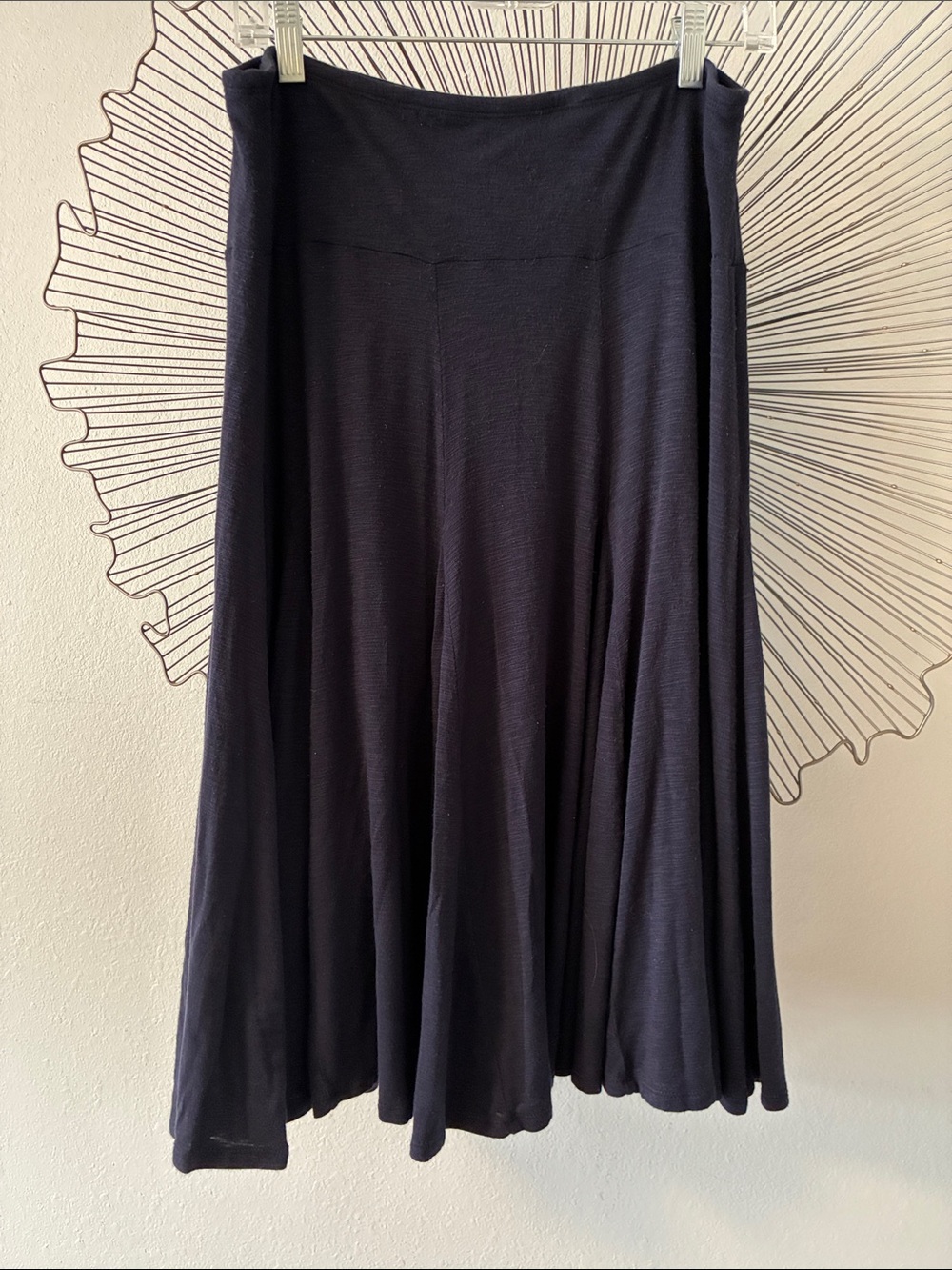 Coldwater Creek Fit & Flare Midi Skirt Deep Navy Blue Size M 10/12